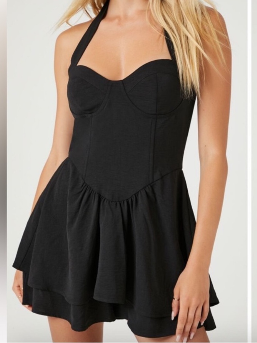 Forever 21 Sweetheart Halter Romper - Black, Size Medium Women’s